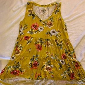 Torrid yellow floral tank top